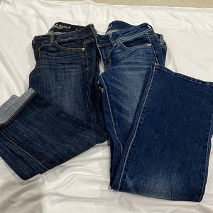 2 pair of American Eagle jeans. Crop and boot cut. Size 2